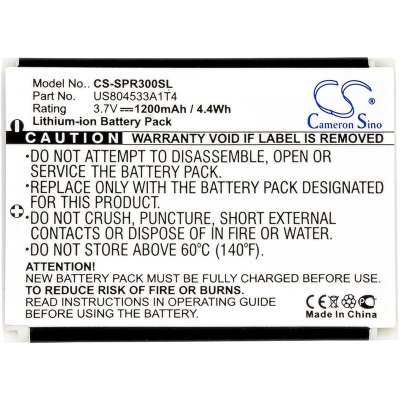 Li-ion Battery fits Spare, H720, Minidvr 3, 3.7V, 1200mAh Camera Cameron Sino Technology Limited