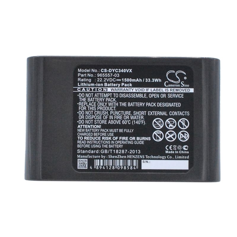 1500mah Type B Only, Li-ion Battery Fits Dyson, Dc31 Animal, Dc34, Dc34 Animal 22.2v Vacuum Cameron Sino Technology Limited