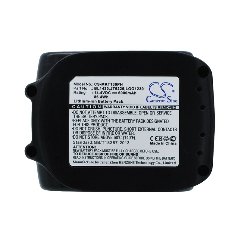 Li-ion Battery fits Makita, Bbo140, Bcf050, Bcl140 14.4V, 6000mAh Power Tools Cameron Sino Technology Limited