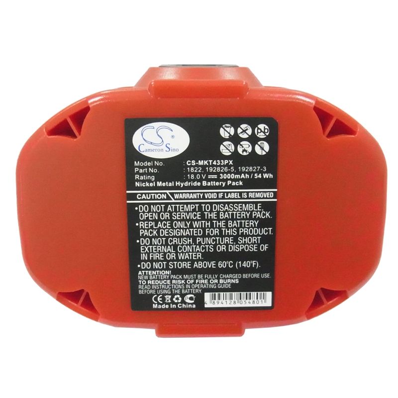 Ni-MH Battery fits Makita, 4334d, 4334dwa, 4334dwae 18.0V, 3000mAh Power Tools Cameron Sino Technology Limited