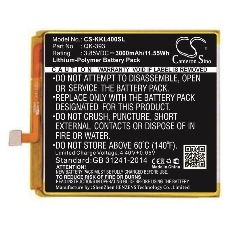Li-Polymer Battery fits 360, 1503-a01, 1503-m02, n4 3.85V, 3000mAh Mobile & SmartPhone Cameron Sino Technology Limited
