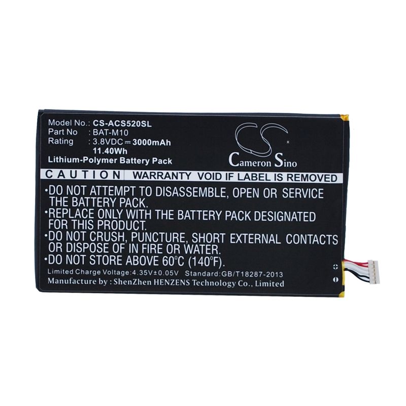Li-Polymer Battery fits Acer, liquid jade s2, liquid s2, s520 3.8V, 3000mAh Mobile & SmartPhone Cameron Sino Technology Limited