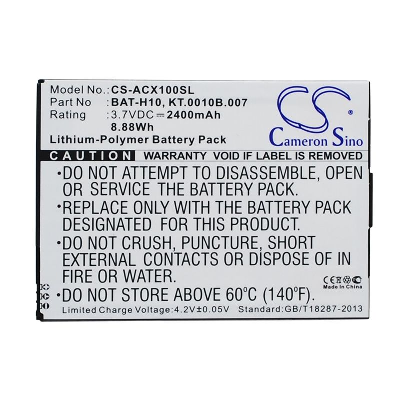 Li-Polymer Battery fits Acer, liquid x1, s53 3.7V, 2400mAh Mobile & SmartPhone Cameron Sino Technology Limited