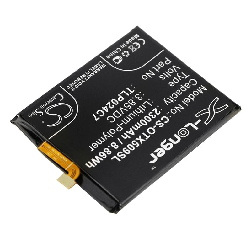 Li-Polymer Battery fits Alcatel, 1x, 1x dual sim, 1x dual sim lte 3.85V, 2300mAh Mobile & SmartPhone Cameron Sino Technology Limited