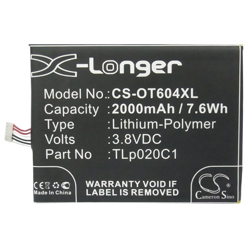 Li-polymer Battery Fits Alcatel, 6039s-2aalus7, One Touch Idol 2, One Touch Idol Alpha 3.8v, 2000mah Mobile & SmartPhone Cameron Sino Technology Limited