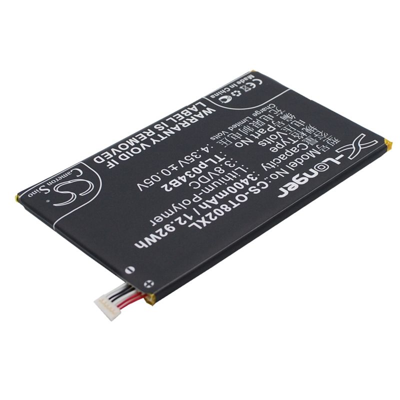 Li-Polymer Battery fits Alcatel, a995l, hero n3, one touch 8020 3.8V, 3400mAh Mobile & SmartPhone Cameron Sino Technology Limited
