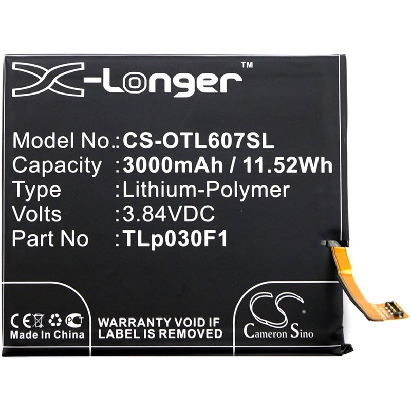 Li-polymer Battery Fits Alcatel, Idol 4 Pro, Idol 4s Dual Sim, One Touch Idol 4 Pro 3.84v, 3000mah Mobile & SmartPhone Cameron Sino Technology Limited