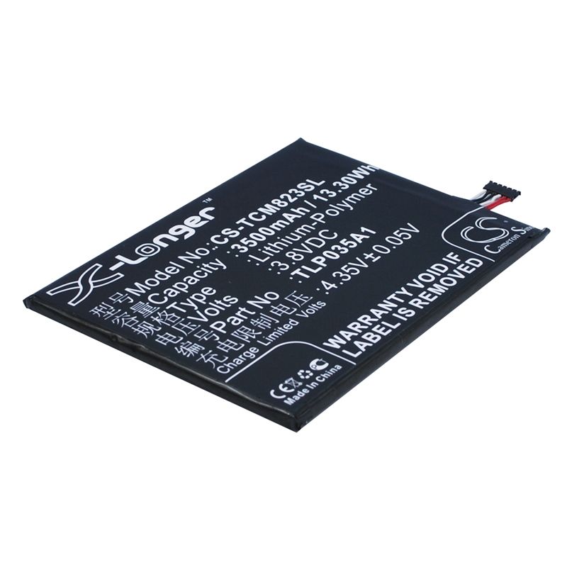 Li-Polymer Battery fits Alcatel, n1 max, tcl, m823 3.8V, 3500mAh Mobile & SmartPhone Cameron Sino Technology Limited