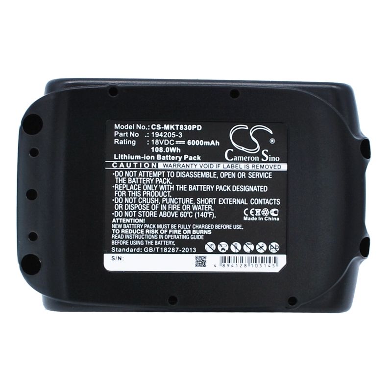 Li-ion Battery fits Makita, Bbo180, Bbo180z, Bcf201 18.0V, 6000mAh Power Tools Cameron Sino Technology Limited
