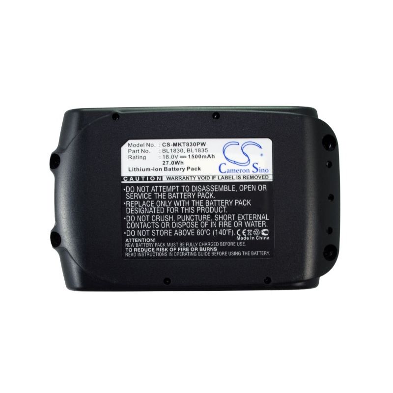 Li-ion Battery Fits Makita, Bbo180, Bbo180z, Bcf050 18.0v, 1500mah Power Tools Cameron Sino Technology Limited