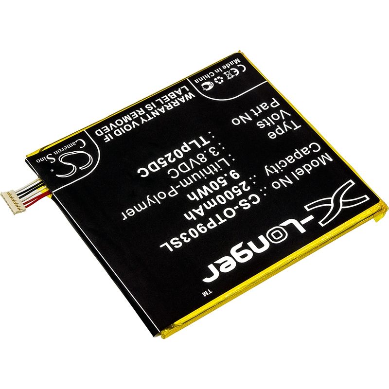 Li-Polymer Battery fits Alcatel, one touch pixi 4 6.0, one touch pixi 4 6.0 3g, ot-8050d 3.8V, 2500mAh Mobile & SmartPhone Cameron Sino Technology Limited