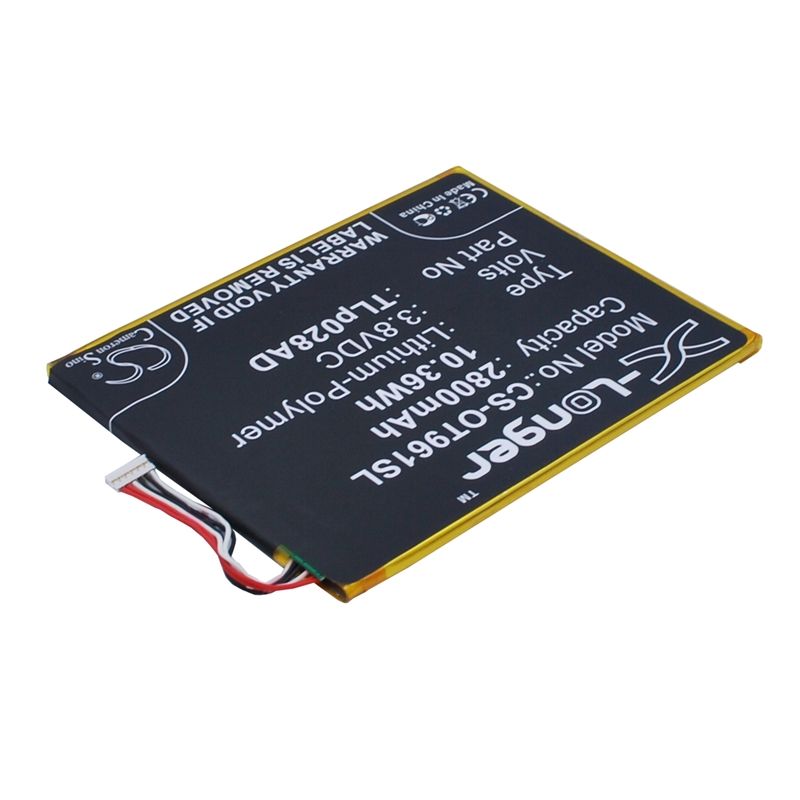 Li-polymer Battery Fits Alcatel, One Touch Pixi 7, Ot-9006w 3.8v, 2800mah Mobile & SmartPhone Cameron Sino Technology Limited
