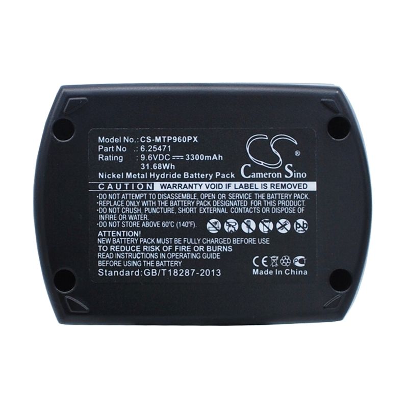 Ni-MH Battery fits Metabo, Bs 9.6, Bs9.6, Bsp9.6 9.6V, 3300mAh Power Tools Cameron Sino Technology Limited