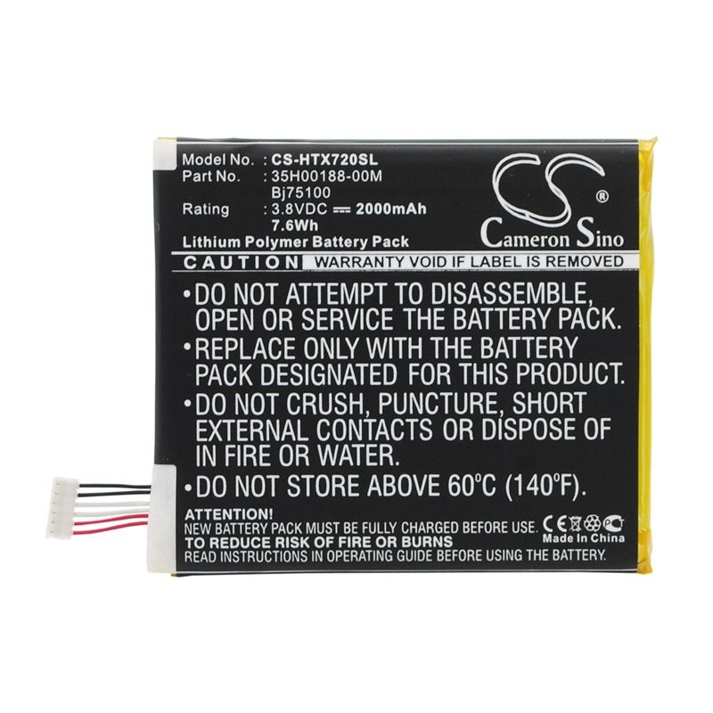 Li-Polymer Battery fits At&t, one x plus, s728e, htc 3.8V, 2000mAh Mobile & SmartPhone Cameron Sino Technology Limited