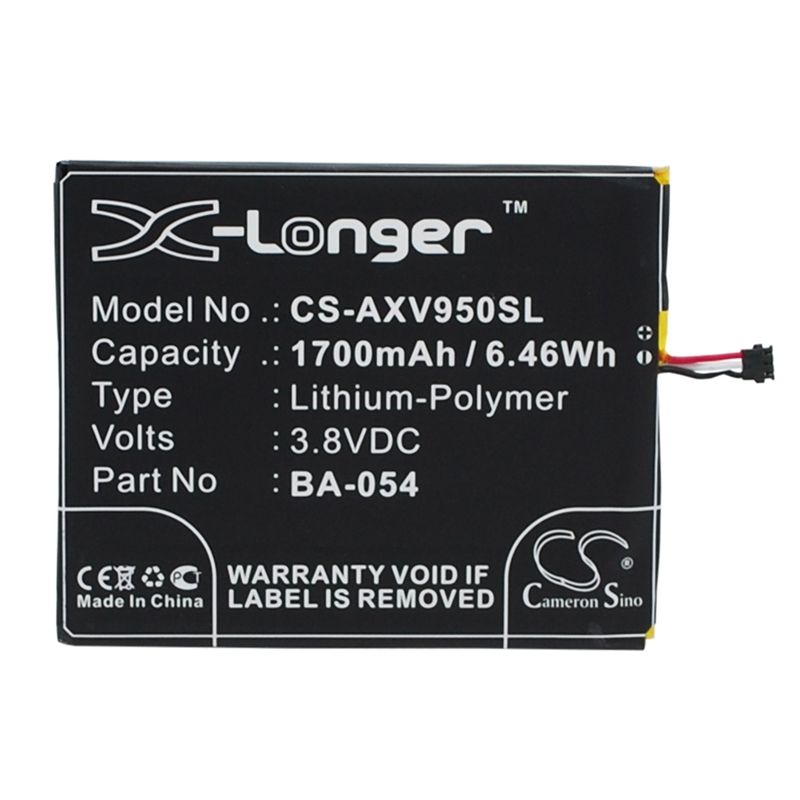 Li-Polymer Battery fits Aux, i7 air, v950+ 3.8V, 1700mAh Communications Cameron Sino Technology Limited (Suspended)