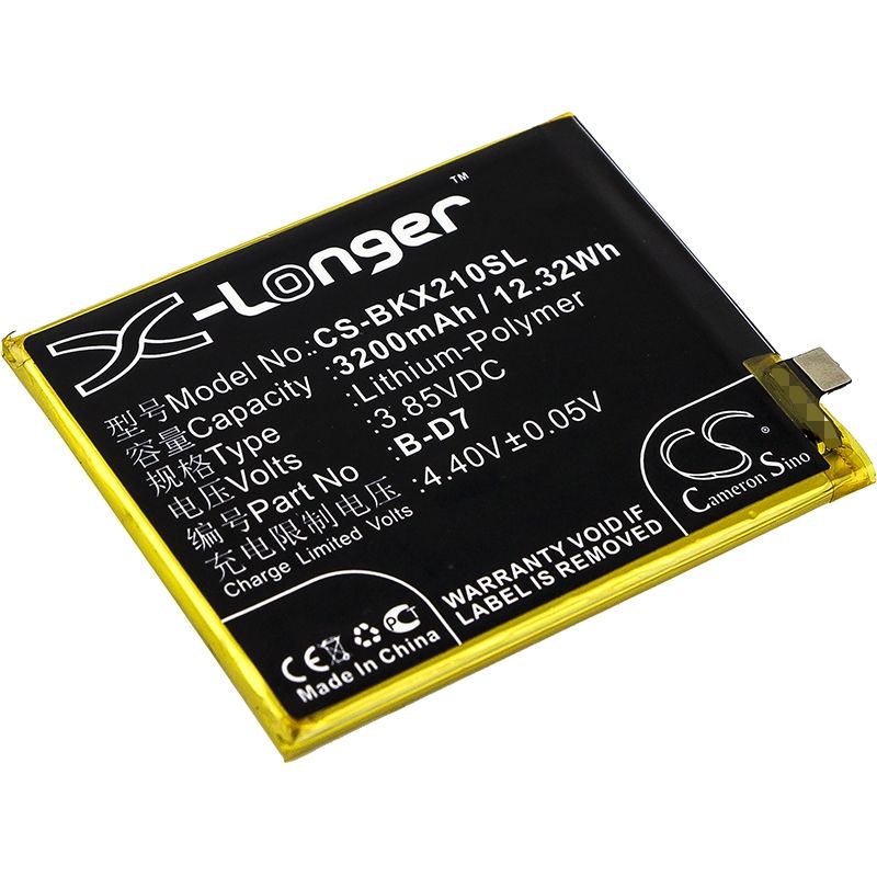 Li-polymer Battery Fits Bbk,1725,1728, Vivo X21 3.85v, 3200mah Mobile & SmartPhone Cameron Sino Technology Limited