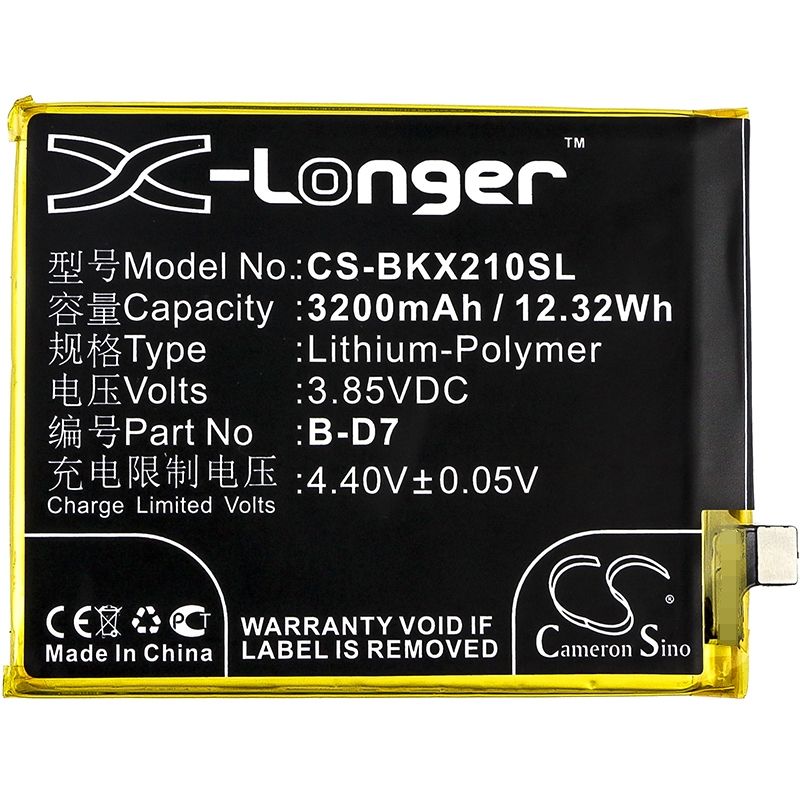 Li-polymer Battery Fits Bbk,1725,1728, Vivo X21 3.85v, 3200mah Mobile & SmartPhone Cameron Sino Technology Limited