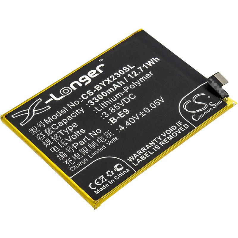 Li-Polymer Battery fits Bbk, v1809, v1809a, v1809t 3.85V, 3300mAh Mobile & SmartPhone Cameron Sino Technology Limited