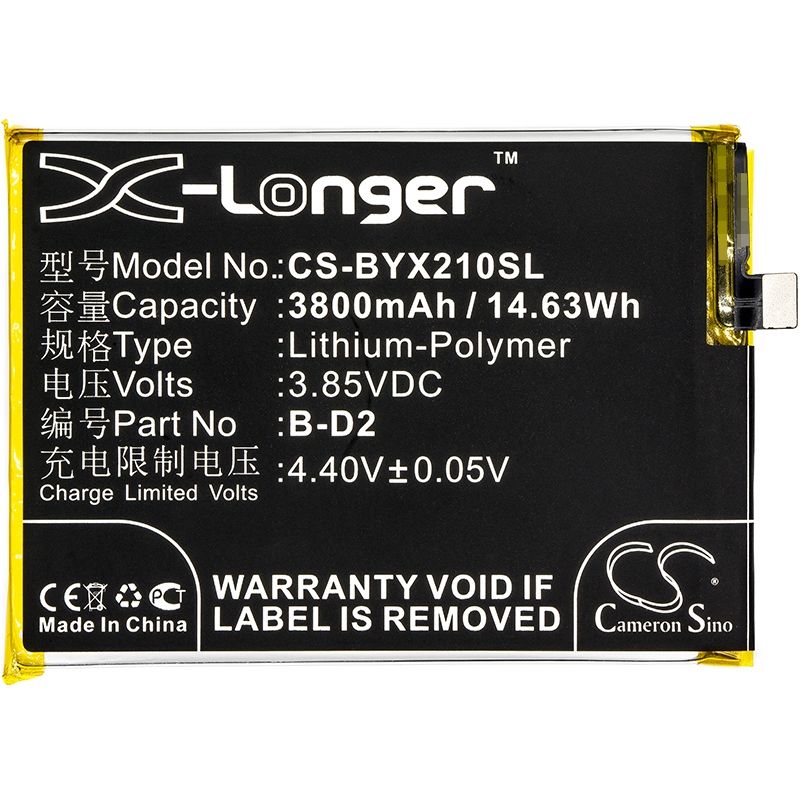 Li-Polymer Battery fits Bbk, vivo x20 plus, vivo x20 plus a, vivo x20 plus a dual sim 3.85V, 3800mAh Mobile & SmartPhone Cameron Sino Technology Limited