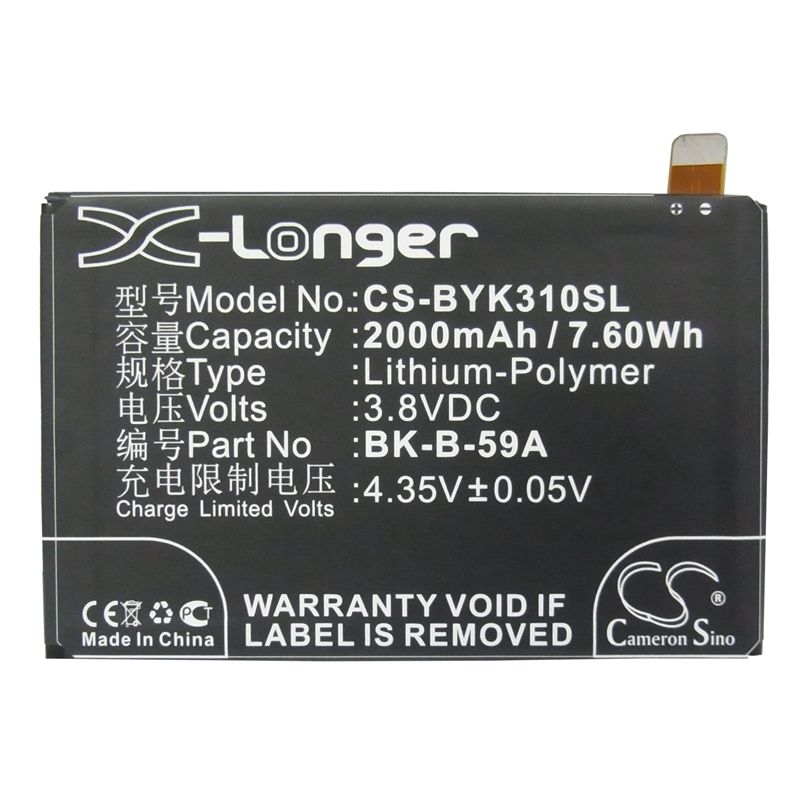Li-Polymer Battery fits Bbk, xplay x3s, xplay x3sw, xplay x3t 3.8V, 2000mAh Mobile & SmartPhone Cameron Sino Technology Limited (Suspended)