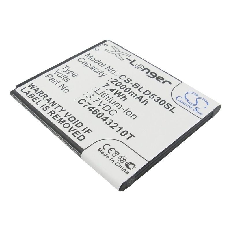 Li-polymer Battery Fits Blu, D010, D010u, D530 3.7v, 2000mah Mobile & SmartPhone Cameron Sino Technology Limited