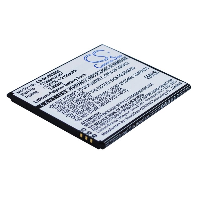 Li-Polymer Battery fits Blu, d630l, d630u, studio 5.5s 3.8V, 2100mAh Mobile & SmartPhone Cameron Sino Technology Limited