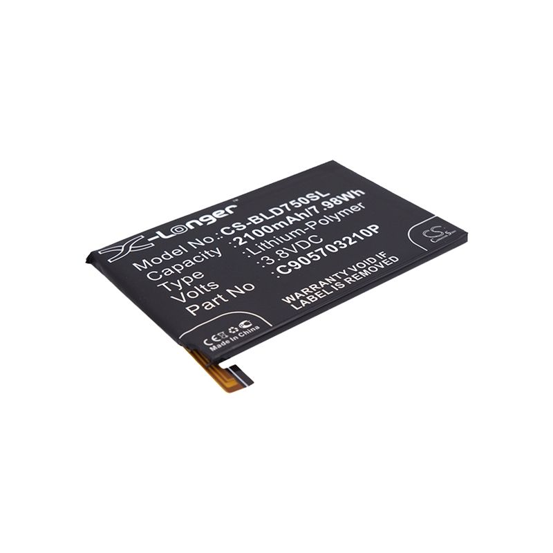 Li-polymer Battery Fits Blu, D750l, D750u, Studio X 3.8v, 2100mah Mobile & SmartPhone Cameron Sino Technology Limited