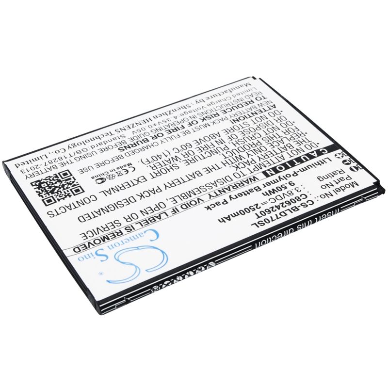 Li-Polymer Battery fits Blu, d770u, studio x plus 3.8V, 2500mAh Mobile & SmartPhone Cameron Sino Technology Limited