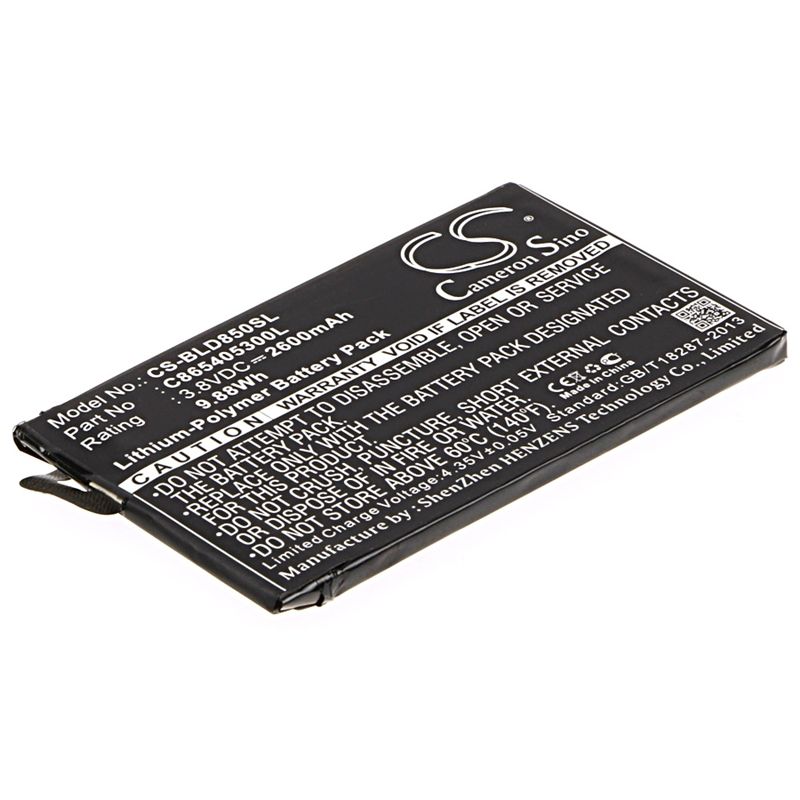Li-Polymer Battery fits Blu, d850q, s0190uu, studio xl 3.8V, 2600mAh Mobile & SmartPhone Cameron Sino Technology Limited
