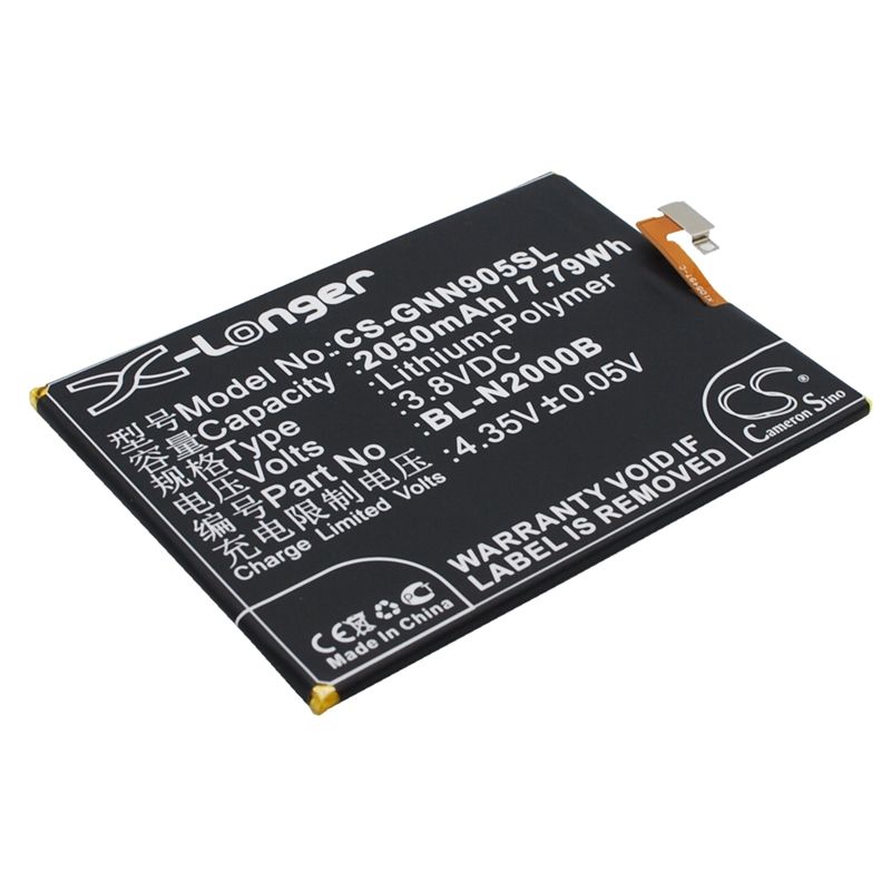 Li-Polymer Battery fits Blu, d980l, vivo air, fly 3.8V, 2050mAh Mobile & SmartPhone Cameron Sino Technology Limited