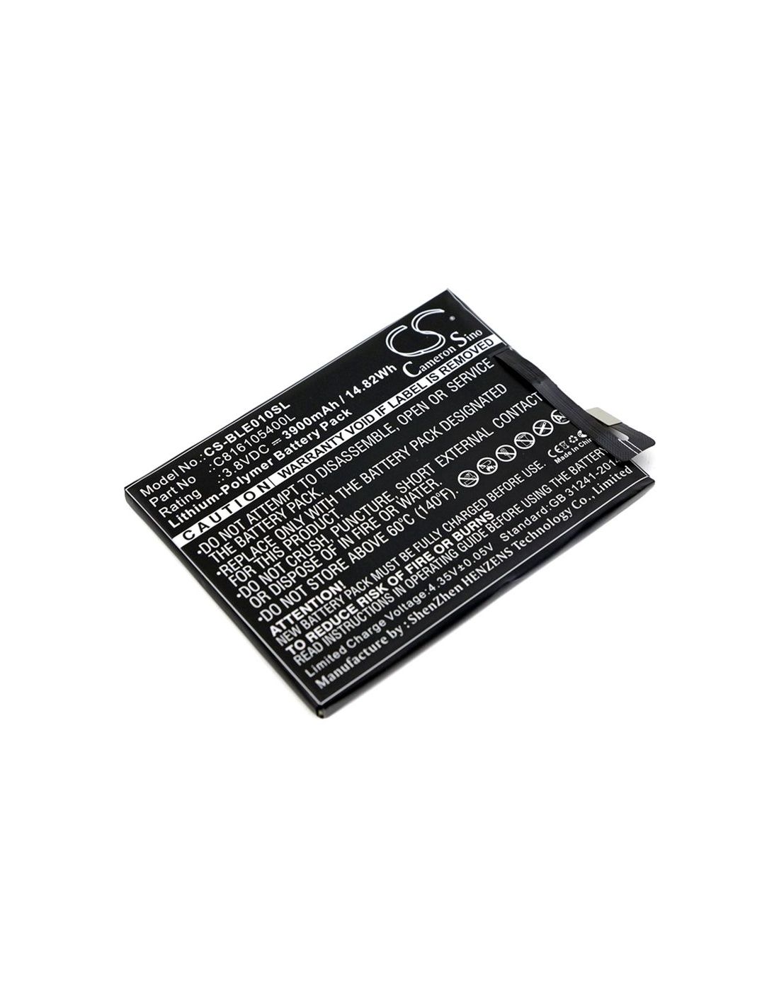 Li-Polymer Battery fits Blu, e010q, energy x 3.8V, 3900mAh Mobile & SmartPhone Cameron Sino Technology Limited