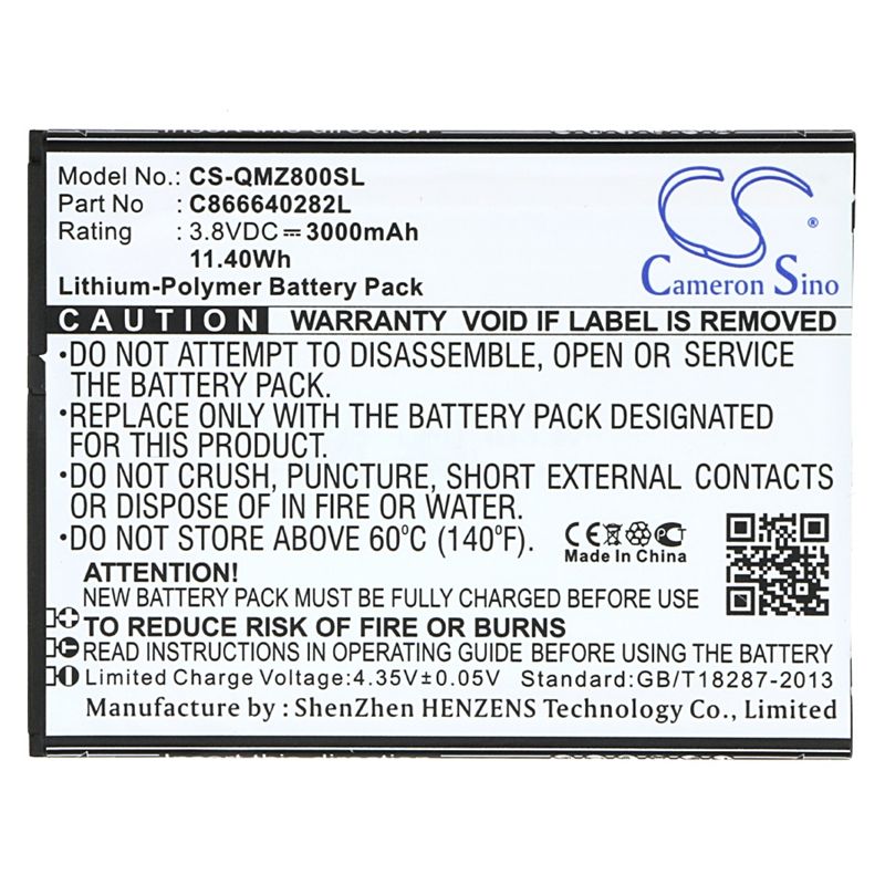 Li-polymer Battery Fits Blu, L050, Life Onexl, Life Xl 3.8v, 3000mah Mobile & SmartPhone Cameron Sino Technology Limited