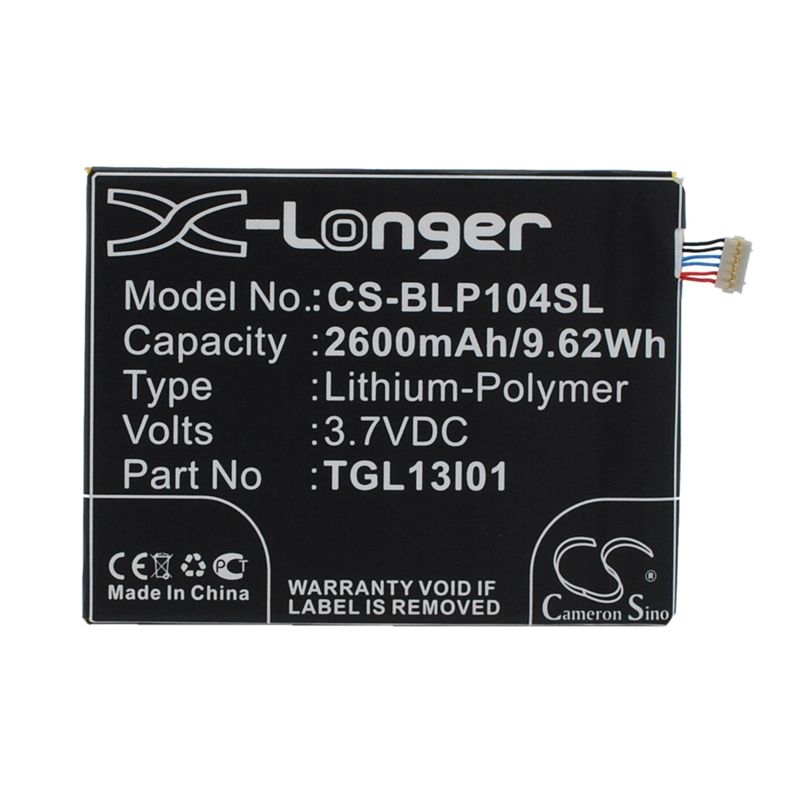 Li-Polymer Battery fits Blu, l110, life view, p104 3.7V, 2600mAh Mobile & SmartPhone Cameron Sino Technology Limited