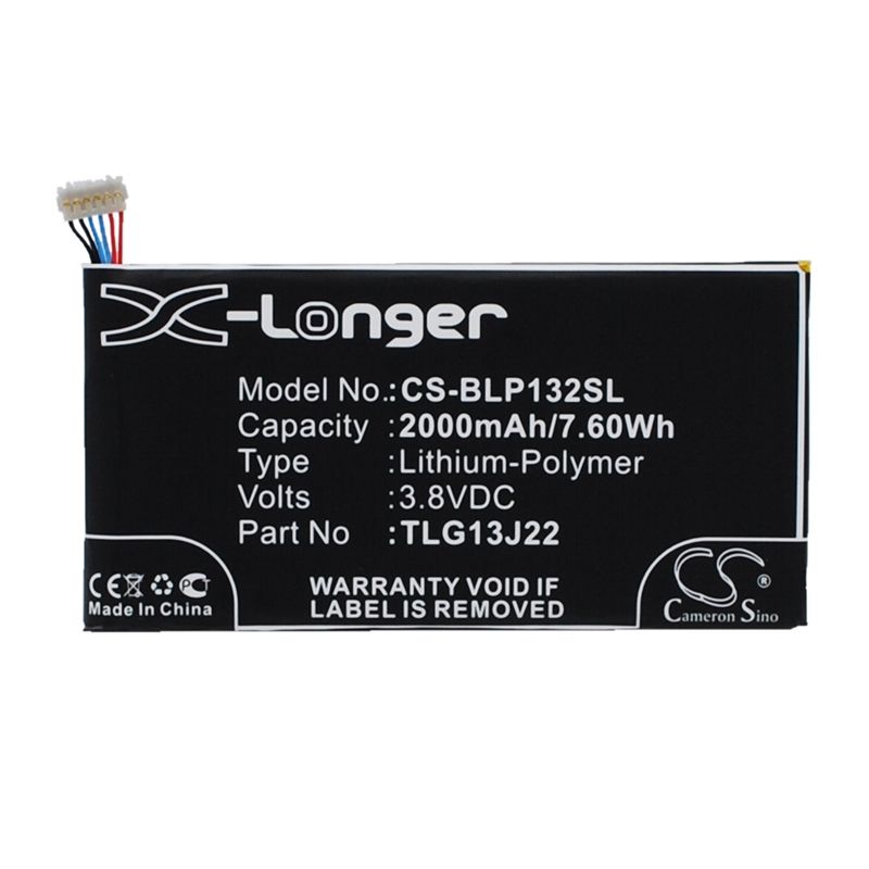 Li-Polymer Battery fits Blu, l132l, life one x, wiko 3.8V, 2000mAh Mobile & SmartPhone Cameron Sino Technology Limited