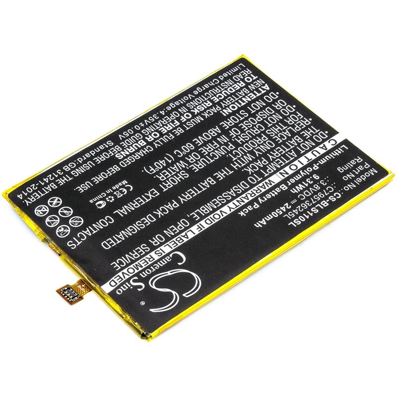Li-polymer Battery Fits Blu, S0110, Studio One 3.8v, 2450mah Communications Cameron Sino Technology Limited (Suspended)