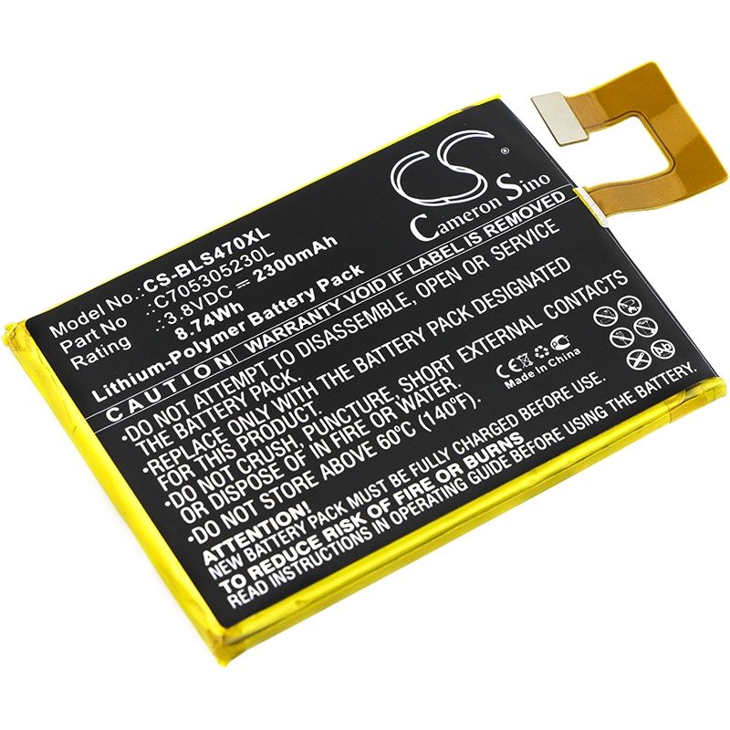 Li-Polymer Battery fits Blu, selfie s470 3.8V, 2300mAh Mobile & SmartPhone Cameron Sino Technology Limited