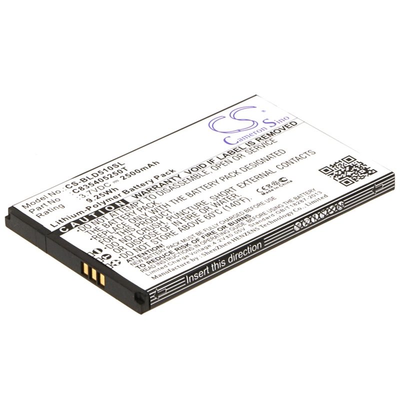 Li-polymer Battery Fits Blu, Studio 5.3, Studio D510 3.7v, 2500mah Mobile & SmartPhone Cameron Sino Technology Limited