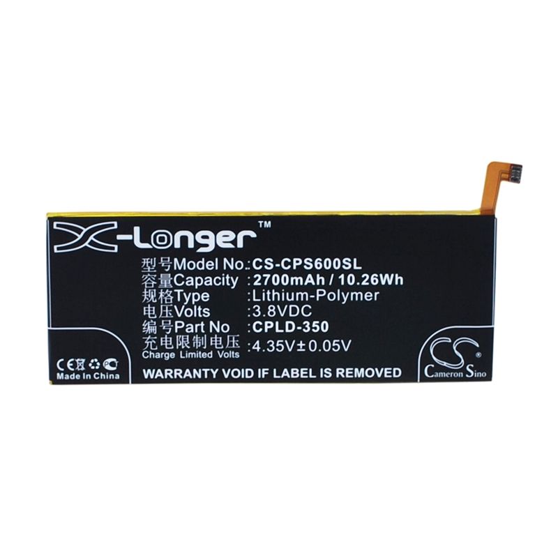 Li-Polymer Battery fits Coolpad, ivvi s6, ivvi s6-nt 3.8V, 2700mAh Mobile & SmartPhone Cameron Sino Technology Limited (Suspended)