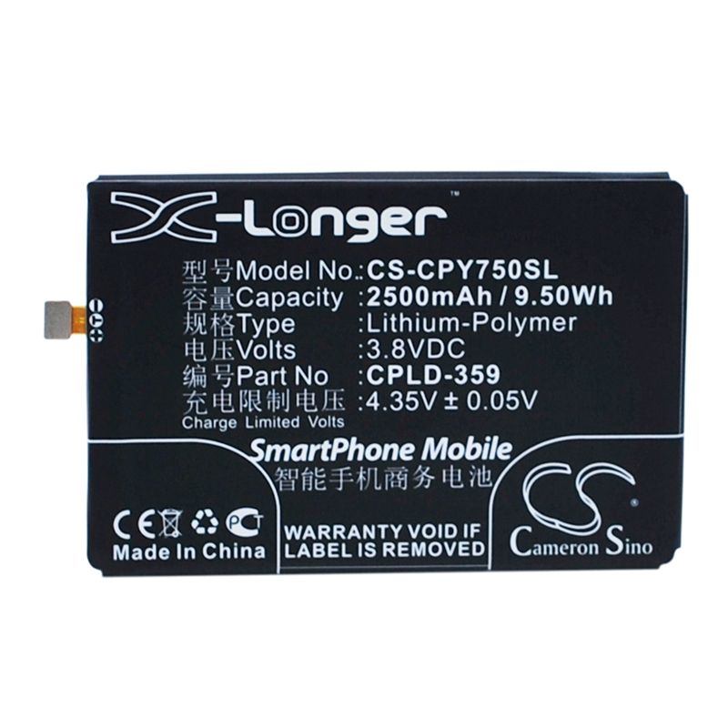 Li-Polymer Battery fits Coolpad, t2-c01, y75, y76 3.8V, 2500mAh Mobile & SmartPhone Cameron Sino Technology Limited