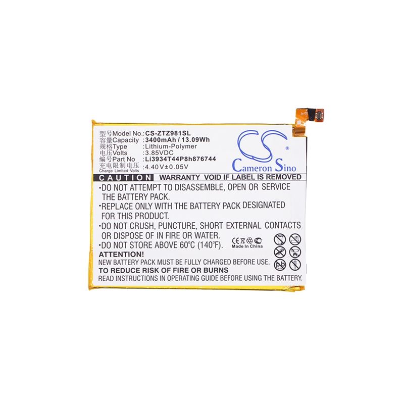 Li-Polymer Battery fits Cricket, grand x max 2, metropcs, zmax pro 3.85V, 3400mAh Mobile & SmartPhone Cameron Sino Technology Limited