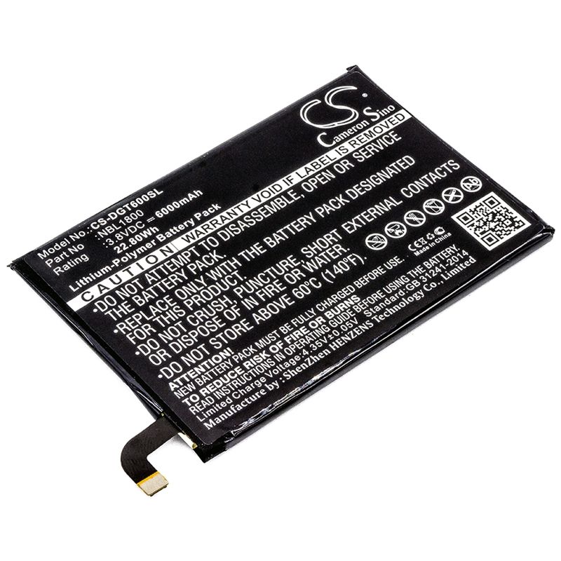 Li-Polymer Battery fits Doogee, homtom ht6, t6, t6 pro 3.8V, 6000mAh Mobile & SmartPhone Cameron Sino Technology Limited