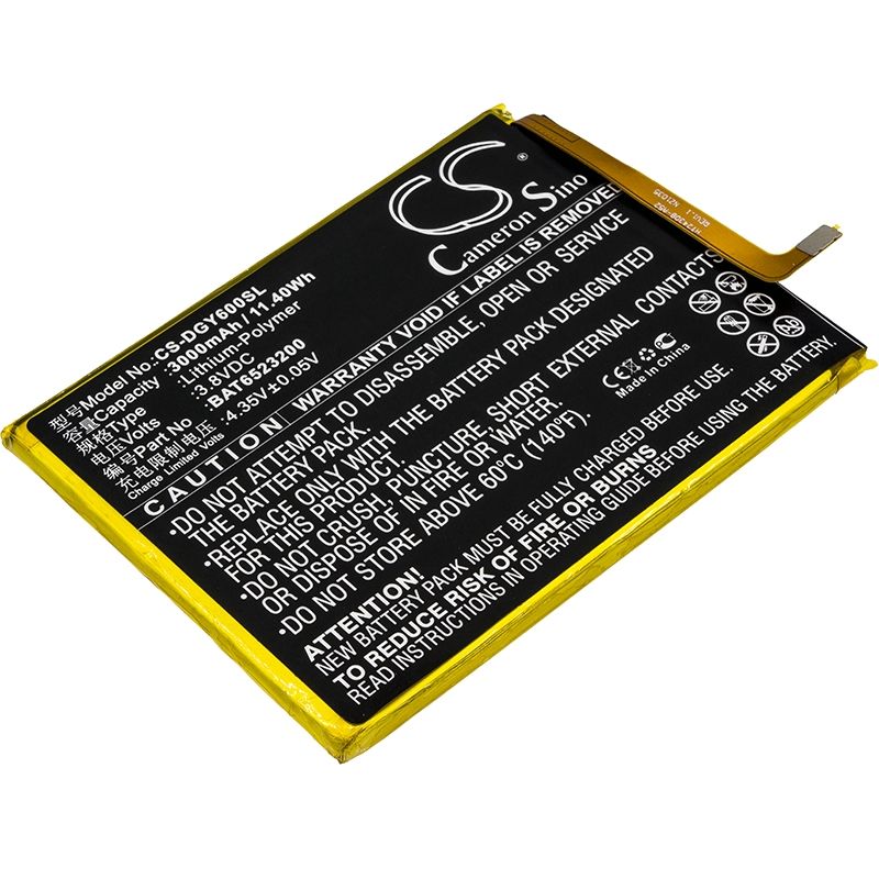 Li-Polymer Battery fits Doogee, y6, y6c 3.8V, 3000mAh Mobile & SmartPhone Cameron Sino Technology Limited