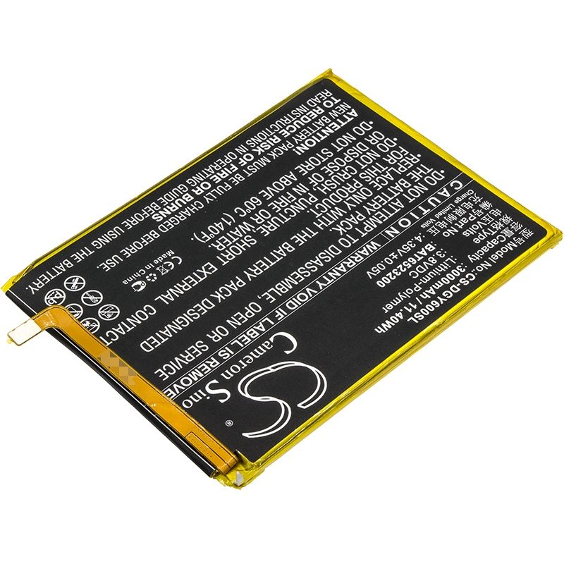 Li-Polymer Battery fits Doogee, y6, y6c 3.8V, 3000mAh Mobile & SmartPhone Cameron Sino Technology Limited