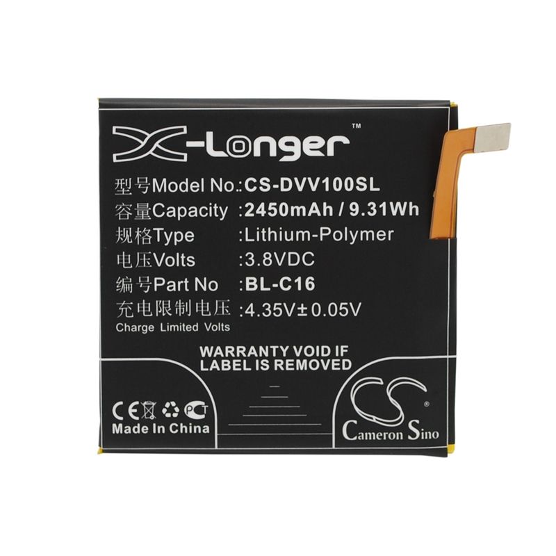 Li-Polymer Battery fits Doov, v1 3.8V, 2450mAh Mobile & SmartPhone Cameron Sino Technology Limited