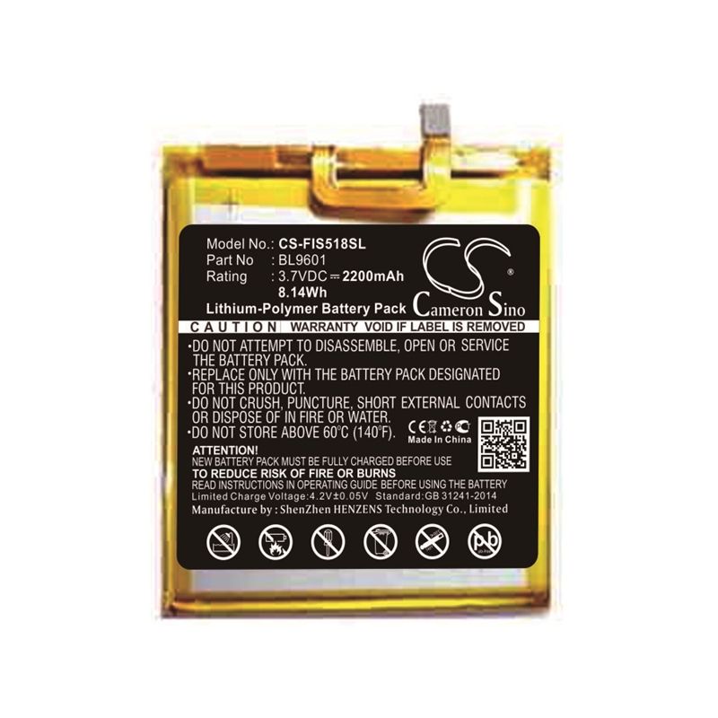Li-Polymer Battery fits Fly, cirrus 13, fs518 3.7V, 2200mAh Mobile & SmartPhone Cameron Sino Technology Limited