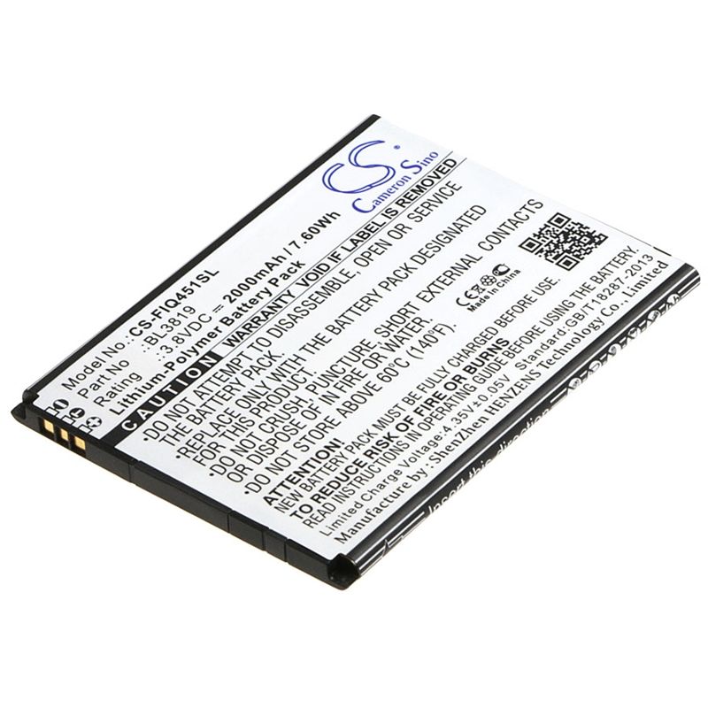 Li-Polymer Battery fits Fly, iq4514, iq4514 quad evo tech 4 3.8V, 2000mAh Mobile & SmartPhone Cameron Sino Technology Limited