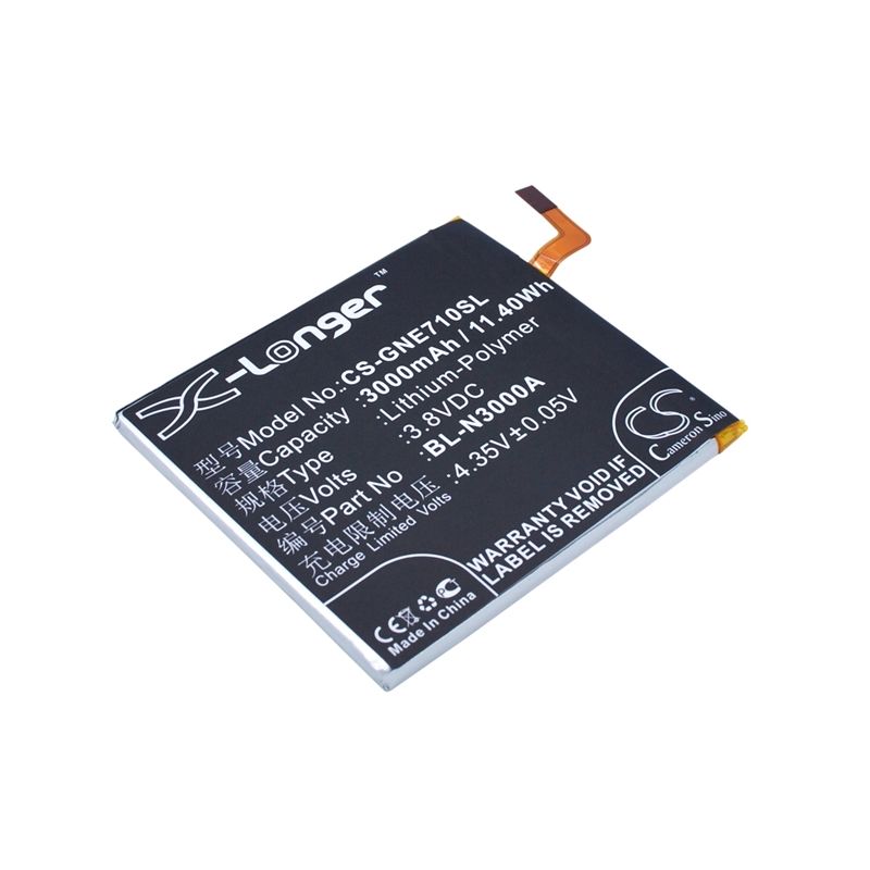 Li-Polymer Battery fits Gionee, elife e7l 3.8V, 3000mAh Mobile & SmartPhone Cameron Sino Technology Limited