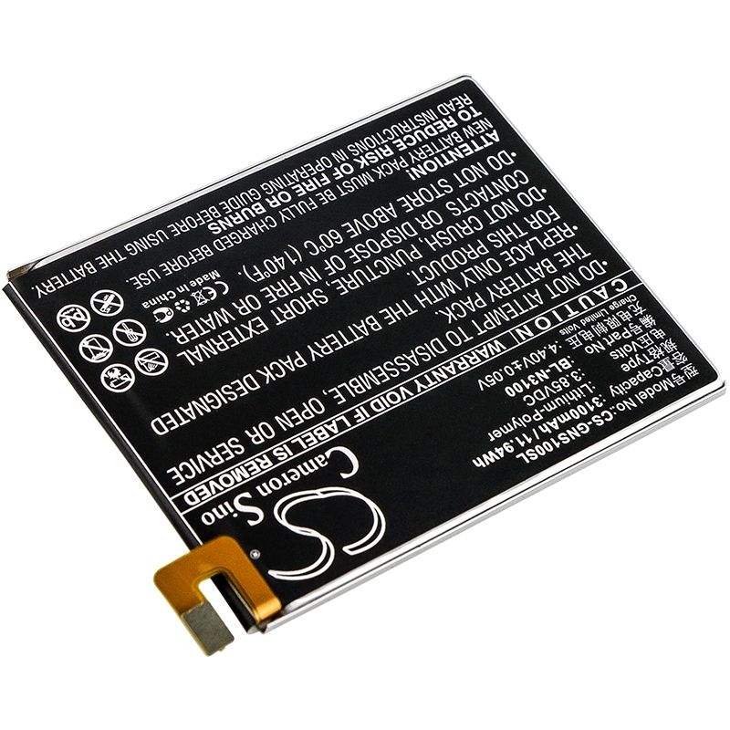 Li-Polymer Battery fits Gionee, elife s10c, elife s10c dual sim, elife s10c dual sim td-lte 3.85V, 3100mAh Mobile & SmartPhone Cameron Sino Technology Limited