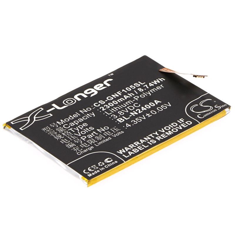 Li-Polymer Battery fits Gionee, f105, f105 dual sim, f105 td-lte dual sim 3.8V, 2300mAh Mobile & SmartPhone Cameron Sino Technology Limited