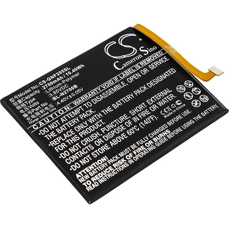 Li-Polymer Battery fits Gionee, f205, f205l 3.85V, 2700mAh Mobile & SmartPhone Cameron Sino Technology Limited